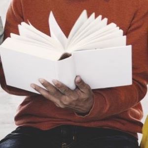 Person reading a book