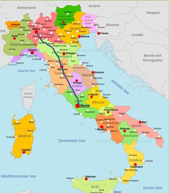 Italy Delegation Route